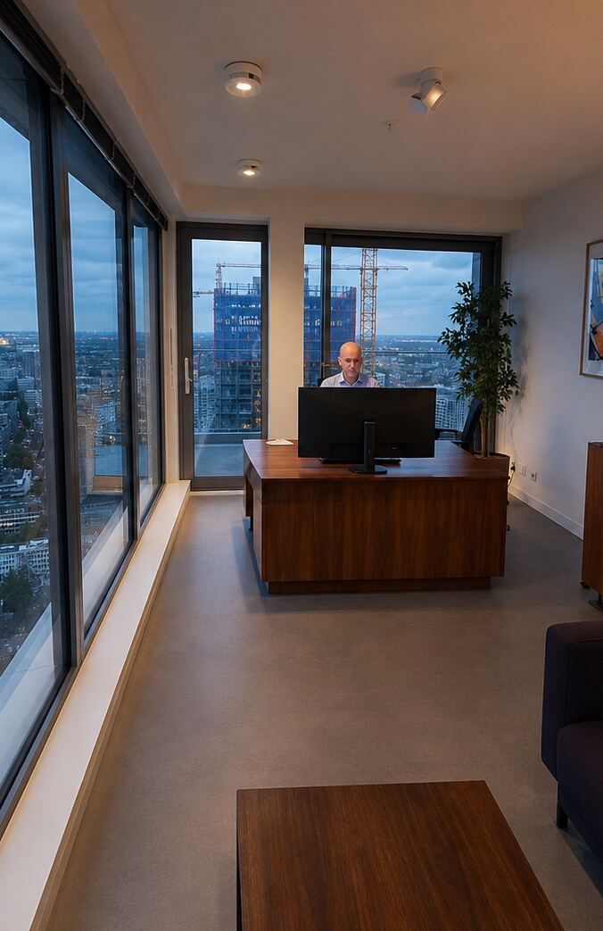 Netsetup founder in a Rotterdam office