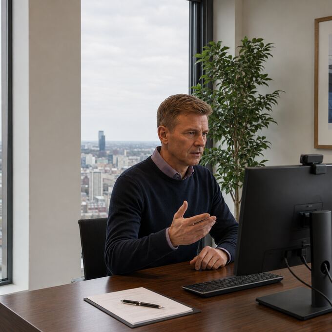 Netsetup specialist discussing a solution during a video call