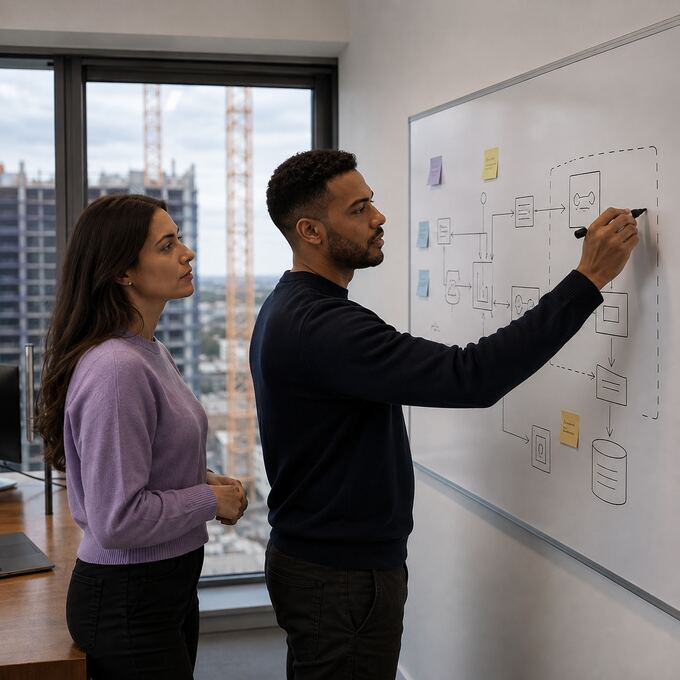 Two Netsetup specialists mapping an application system